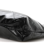 Shiny Calfskin Quilted Small Chanel 22 So Black