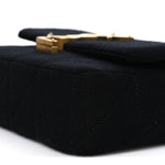 Jersey Wool Patchwork Monogram Mini Jamie Baguette Black