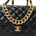 Aged Calfskin Quilted Double You Backpack Black