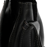 Grained Calfskin Medium Marcie Saddle Bag Black