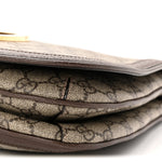 GG Supreme Monogram Textured Dollar Calfskin Web Medium Blondie Top Handle Shoulder Flap Bag Beige Ebony New Acero