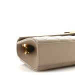 Grain De Poudre Textured Mixed Matelasse Medium Triquilt Monogram Satchel Dark Beige