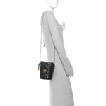 Calfskin Matelasse Mini GG Marmont 2.0 Bucket Bag Black