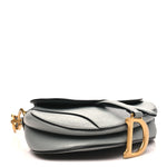 Grained Calfskin Saddle Bag Grey Stone