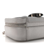 Metallic Caviar Quilted Medium CC Filigree Vanity Case Silver