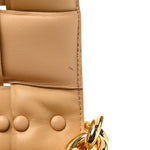Lambskin Maxi Intreccio Padded Chain Cassette Crossbody Bag Porridge