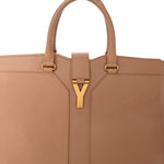 Textured Calfskin Large Cabas ChYc Beige