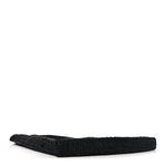 Yarn Raffia Effect Crochet Logo Embroidered Tote Bag Black