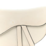 Grained Calfskin Saddle Bag White