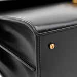 Smooth Calfskin Medium Classic Monogram Cassandra Top Handle Black