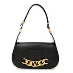 Smooth Calfskin Vlogo Chain Shoulder Bag Black