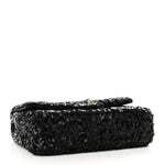 Shaded Sequins Mini Flap Black