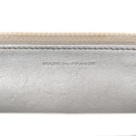 Metallic Lambskin Quilted Wallet On Chain WOC Silver