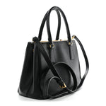 Saffiano Small Galleria Double Zip Tote Black