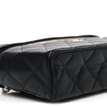 Caviar Quilted Top Handle Slim Vanity With Chain Black