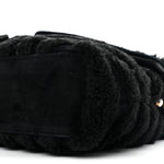 Shearling Y Quilted Monogram Medium Loulou Chain Satchel Black