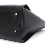Caviar Medium Studded Deauville Tote Black
