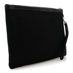 Linen Canvas Rive Gauche Zipped Pouch Black