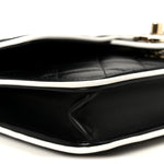 Lambskin Quilted Resin CC Mini Flap Bag Black White