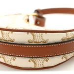 Canvas Calfskin Mini Ava Triomphe Shoulder Bag White