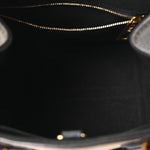 Calfskin Monogram Fold Tote Black Khaki Cream