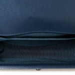 Caviar Quilted Medium Boy Flap Dark Navy Blue
