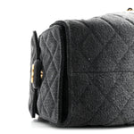 Washed Denim Quilted Small Chanel 25 Handbag Black