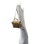 Metallic Printed Goatskin Small Bayswater Satchel Gold