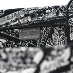Canvas Embroidered Large Plan De Paris Book Tote Black White