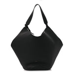 Pebbled Sport Calfskin Medium Lotus Tote Black