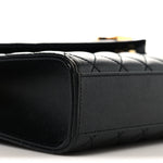 Grain De Poudre Textured Mixed Matelasse Triquilt Medium Monogram Satchel Black
