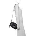 Calfskin Matelasse Monochrome Small GG Marmont Chain Shoulder Bag Black