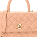 Caviar Quilted Mini Coco Handle Flap Light Pink