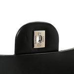 Patent Quilted Jumbo Double Flap Black