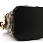 Vitello Liberty F is Fendi Bi-Color FF 1974 Embossed Mini Mon Tresor Bucket Bag Maya Black