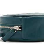 Caviar Quilted Round Clutch With Chain Green