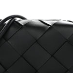 Lambskin Maxi Intrecciato Small Cassette Camera Bag Black