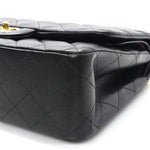 Lambskin Quilted Jumbo Double Flap Black