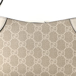 GG Monogram Calfskin Small Emblem Shoulder Bag Beige Mystic White