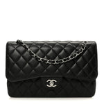 Caviar Quilted Jumbo Double Flap Black