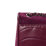 Suede Lambskin Scallop Quilted Medium Pagoda Flap Purple