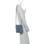Denim Stitched Quilted Mini Chanel 22 Blue