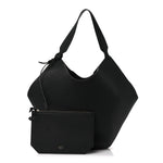 Pebbled Sport Calfskin Medium Lotus Tote Black