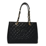 Caviar Quilted Grand Shopping Tote GST Black