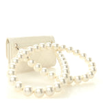 Calfskin Quilted Maxi Pearls Clutch With Chain  White