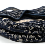 Velvet Oblique Saddle Bag Blue