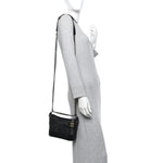 Aged Calfskin Quilted Small Gabrielle Hobo Black
