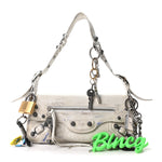 Agneau Arena Charms Small Le Cagole Sling Bag Optic White