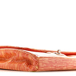 Patent Calfskin Striped Clutch With Chain Flap Red