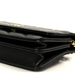 Lambskin Quilted CC Pearl Enamel Clutch on Chain WOC Black